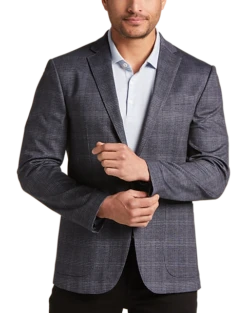 Awearness Kenneth Cole Slim Fit Knit Sport Coat, Navy Plaid