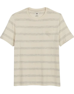 Joseph Abboud Modern Fit Short Sleeve Crew Neck T-Shirt, Cream Stripe