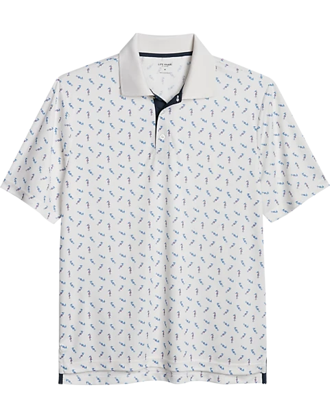 Haggar Modern Fit LIFE KHAKI™ Short Sleeve Polo, White Seahorse Pattern 1 Haggar Modern Fit LIFE KHAKI™ Short Sleeve Polo, White Seahorse Pattern