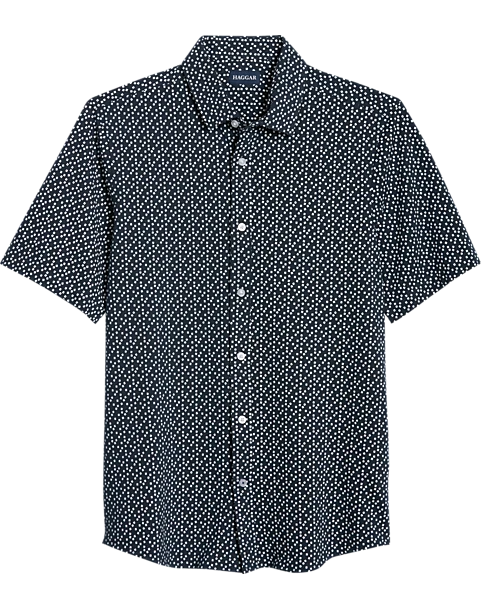 Haggar Modern Fit Short Sleeve Pique Sport Shirt, Dark Blue 1 Haggar Modern Fit Short Sleeve Pique Sport Shirt, Dark Blue