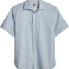 Joseph Abboud Modern Fit Short Sleeve Sport Shirt, Light Blue Leaf