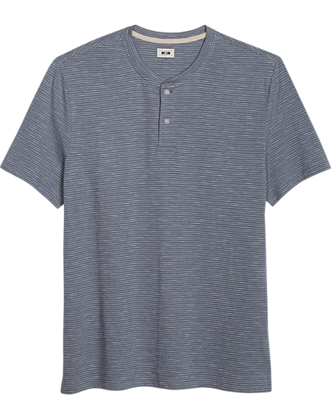 Joseph Abboud Modern Fit Short Sleeve Henley, Slate Stripe 1 Joseph Abboud Modern Fit Short Sleeve Henley, Slate Stripe