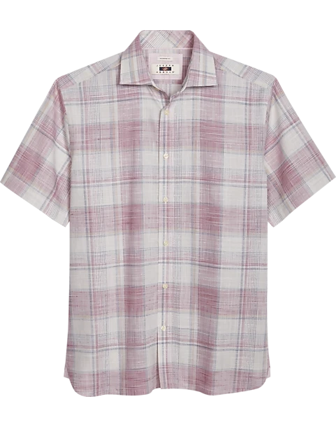 Joseph Abboud Modern Fit Sport Shirt, Burgundy Plaid 1 Joseph Abboud Modern Fit Sport Shirt, Burgundy Plaid