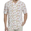 Cubavera Modern Fit Camp Shirt, White Tropical Fruit