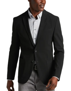 Awearness Kenneth Cole Slim Fit Soft Jacket, Black Seersucker