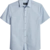 Awearness Kenneth Cole Slim Fit Short Sleeve Sport Shirt, Light Blue Rain