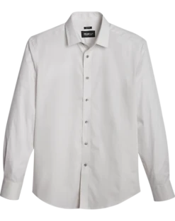 Awearness Kenneth Cole Slim Fit Sport Shirt, Silver Gridlock