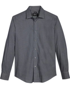 Awearness Kenneth Cole Slim Fit Spread Collar Sport Shirt, Navy Check