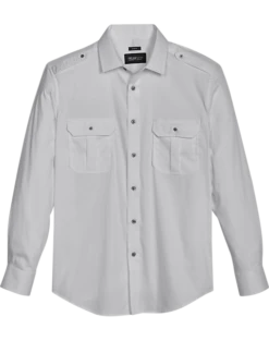 Awearness Kenneth Cole Slim Fit Spread Collar Sport Shirt, White