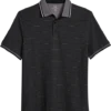 Michael Strahan Modern Fit Short Sleeve Polo, Black Stripe