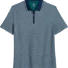 Michael Strahan Modern Fit Zip Polo, Teal