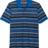 Paisley & Gray Slim Fit Polo, Blue & Black Multi Stripe