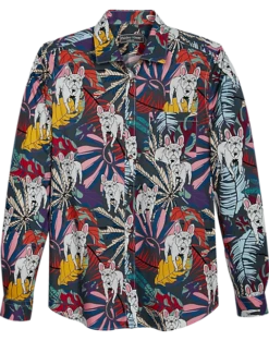 Paisley & Gray Slim Fit Spread Collar Sport Shirt, French Bulldog
