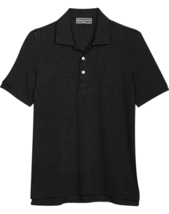 Paisley & Gray Slim Fit Polo, Black Zigzag