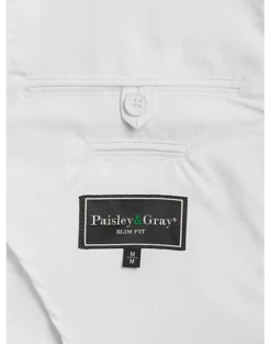 Paisley & Gray Slim Fit Casual Jacket, White 6 Paisley & Gray Slim Fit Casual Jacket, White -Elite Suit Shop MW40 6NFG 10 PAISLEY GRAY WHITE ALT2