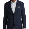 Awearness Kenneth Cole Modern Fit Soft Jacket, Navy Seersucker Plaid