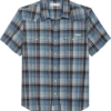 Lucky Brand Classic Fit Short Sleeve Western Sport Shirt, Blue Plaid