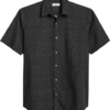 Jaymes Modern Fit Camp Shirt, Black Mini Floral