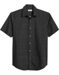 Jaymes Modern Fit Camp Shirt, Black Mini Floral
