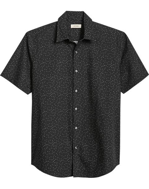 Jaymes Modern Fit Camp Shirt, Black Mini Floral 1 Jaymes Modern Fit Camp Shirt, Black Mini Floral