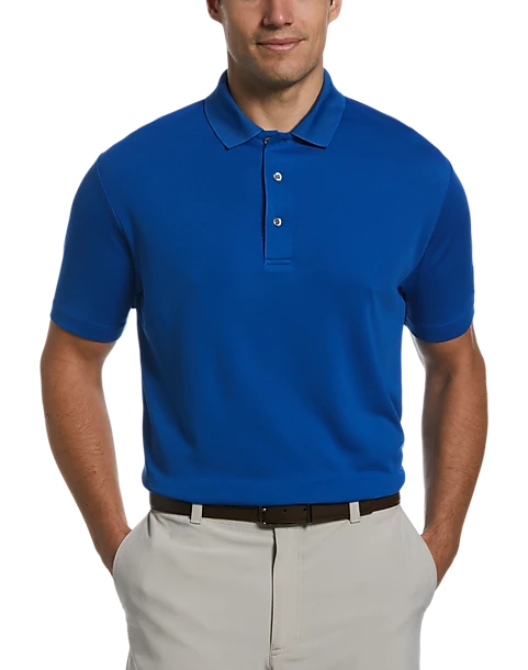 PGA Tour Classic Fit Airflux Polo, Medium Blue 1 PGA Tour Classic Fit Airflux Polo, Medium Blue