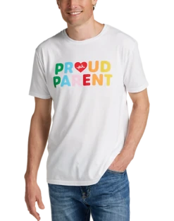 The Phluid Project Classic Fit Proud Parent Graphic Crew, White