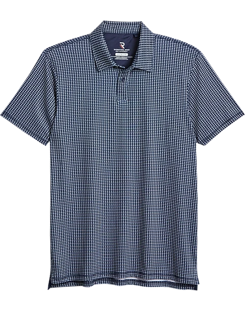 Report Collection Modern Fit Knit Polo, Navy Geo 1 Report Collection Modern Fit Knit Polo, Navy Geo