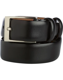 Men's Wearhouse Double-Loop Full-Grain Leather Dress Belt, Black
