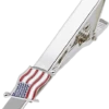 Pronto Uomo American Flag Silver Tie Bar
