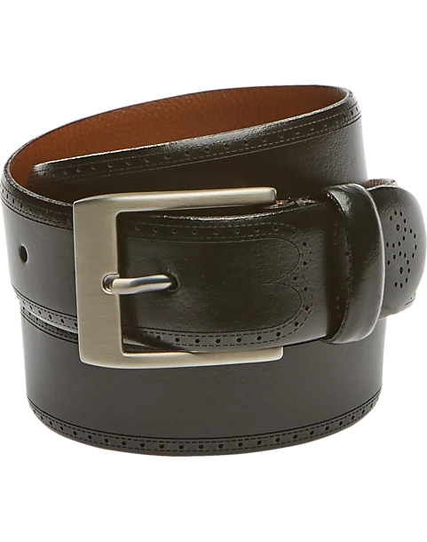 Joseph Abboud Laser Detail Leather Belt, Burgundy 1 Joseph Abboud Laser Detail Leather Belt, Burgundy