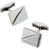 Pronto Uomo Silver-Tone Stripe Cufflinks