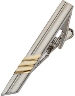 Pronto Uomo Gray & Gold Tie Bar