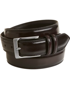 Men's Wearhouse Burgundy High Gloss Leather Belt