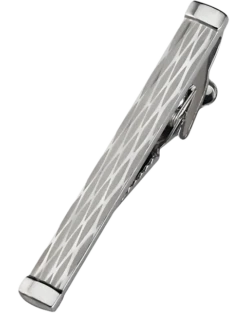 Pronto Uomo Tie Bar, Silver Wood