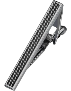 Pronto Uomo Tie Bar, Matte Gray Dot
