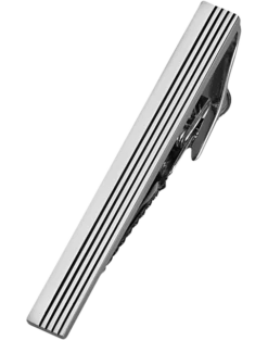 Pronto Uomo Tie Bar, Silver Stripe