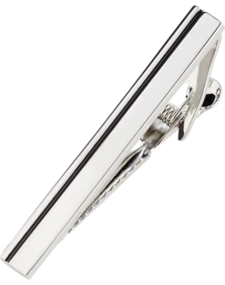 Pronto Uomo Polished Silver-Tone Tie Bar