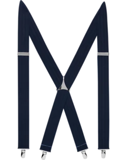 Egara Black Stripe Clip Suspenders, Big & Tall