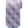 Pronto Uomo Narrow Tie, Pink & Blue Grid
