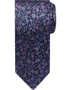 Pronto Uomo Narrow Tie, Pink & Blue Floral