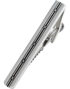 Joseph Abboud Silver & Black Tie Bar