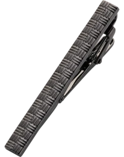 Pronto Uomo Tie Bar, Black Weave