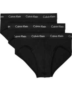 Calvin Klein Classic Fit Cotton Briefs, 3-Pack, Black
