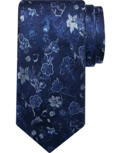 Joseph Abboud Narrow Tie, Blue Floral