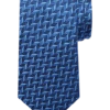 Pronto Uomo Narrow Silk Tie, Navy Zigzag