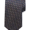 Pronto Uomo Narrow Silk Tie, Brown Zigzag