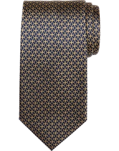 Pronto Uomo Narrow Tie, Gold Geometric