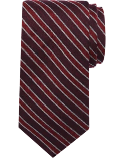 Egara Skinny Tie, Burgundy Stripe