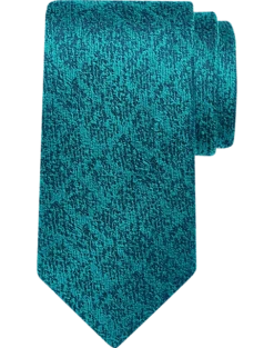 Egara Skinny Tie, Teal Subtle Diamond Check