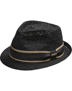 Biltmore Braided Cloth Fedora, Black